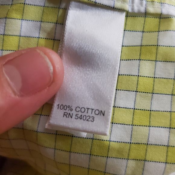 Banana Republic Men's Slim Fit Non Iron Long Sleeve Yellow Check Shirt Sz XL - Picture 6 of 8